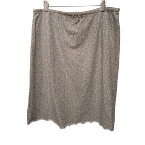 Liz Claiborne Lettuce Hem Ditsy Floral Skirt Drawstring Cottage Cotton‎ Y2K